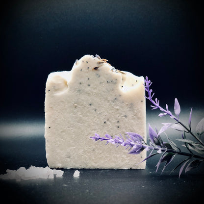 Lavender Poppy Seed Sea Salt Goat's Milk Bar Soap